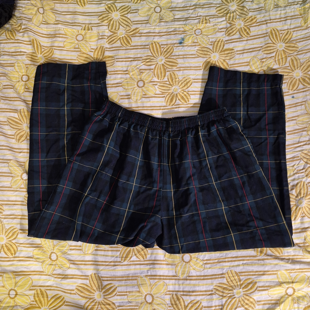 Women's Plaid Trousers - Black and Yellow